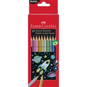 Faber-Castell 10 darabos metál színes ceruza készlet, hatszögletű, rajzoláshoz és vázlatkészítéshez - Faber-Castell