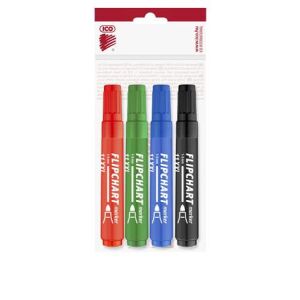 Flipchart marker készlet, 1-3 mm, kúpos, ICO "Artip 11 XXL", 4 különböző szín 122880935 - ICO