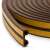 Brown self-adhesive door and window sealing strip, 9mm wide, P profile