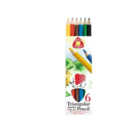 ICO Süni 6 darabos háromszögletű vastag színes ceruza készlet