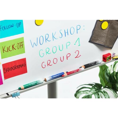 Táblaceruza fehértáblához, flipchartpapírhoz, kúpos, STABILO "MARKdry", piros 122882691