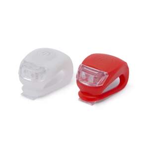 Set of 2 LED bike lights with silicone cover, white and red - Bicycle Light