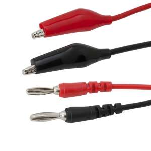 Red and black test leads with alligator clips and banana plugs - Tool