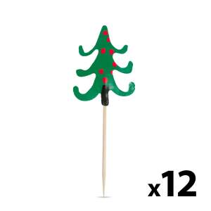 Bețișoare de mușcătură - pom de Crăciun - 8,5 cm - 12 buc / pachet 39901139 Fate de masa de petrecere