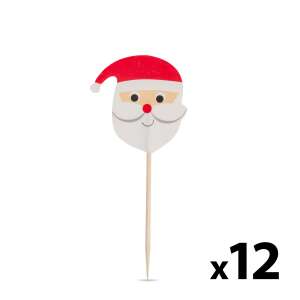 Santa Claus face food picks, 12 pack - Party Tableware