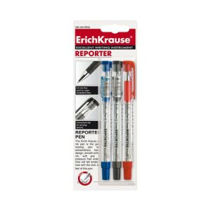 ErichKrause Reporter zselés tollak, 3 darabos készlet kék, fekete és piros színben - Erich Krause