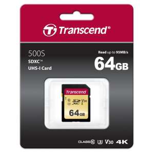 Transcend 64GB SDXC Class 10 UHS-I U3 memóriakártya 57918312 