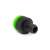 Black and green tap connector for garden hose, 1/2 inch to 3/4 inch