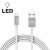 Delight 1 meter Micro USB LED charging cable, silver, data transfer and charging