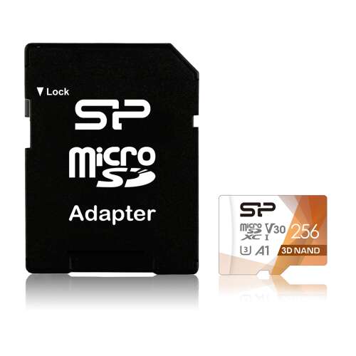 Silicon Power Superior Pro 256GB MicroSDXC UHS-I Class 10 memóriakártya adapterrel - Memóriakártya