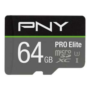 PNY PRO Elite 64GB microSDXC UHS-I Class 10 Speicherkarte - Foto, Video & Optik
