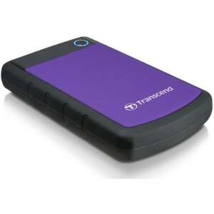 Transcend StoreJet 25H3P 2TB USB 3.0 külső merevlemez, lila, ferde nézetből - Transcend