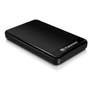 Transcend StoreJet 25A3 2TB külső merevlemez, fekete, USB 2.0/3.0, ferde nézet - Transcend