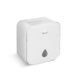 White toilet paper holder with drawer and phone holder - Toilet Paper Holder & Stand