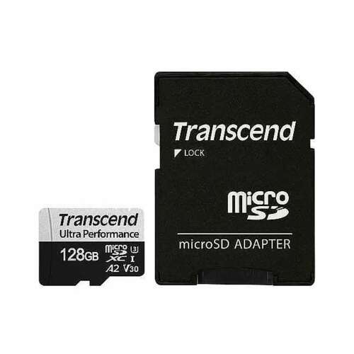 Transcend 128GB microSDXC UHS-I Memóriakártya Adapterrel