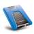 ADATA HD650 1TB external hard drive, blue, side view