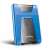 ADATA HD650 1TB external hard drive, blue, front view