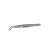 125mm stainless steel tweezers, bent tip, non-magnetic