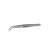 125mm stainless steel tweezers, bent tip, non-magnetic
