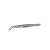 125mm stainless steel tweezers, bent tip, non-magnetic