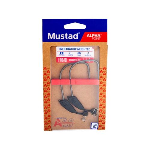 Mustad Infiltrator súlyozott horgászhorgok, 2/0 méret, 3g, 3db/csomag - Horgász horog