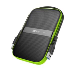 Silicon Power Armor A60 2TB externe Festplatte, schwarz mit grünen Akzenten, USB 3.2 Gen 1, stoßfest und wasserdicht - Externe Festplatten