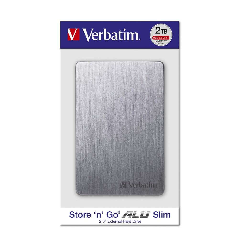Verbatim store &#039;n&#039; go alu slim külső merevlemez 2000 gb szürke