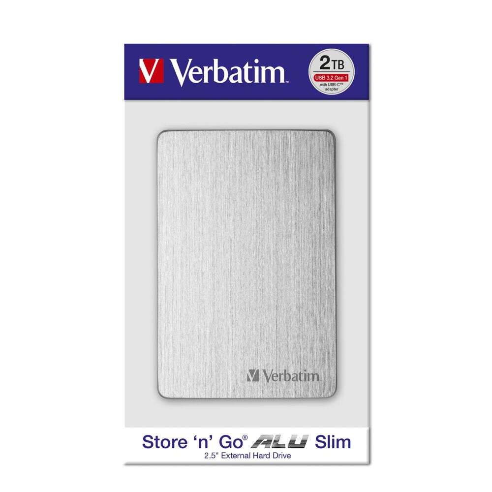 Verbatim store &#039;n&#039; go alu slim külső merevlemez 2000 gb ezüst