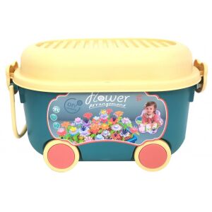 Virág građevinska igračka 88 komada u spremniku za pohranu na kotačima - Plastična igračka za građenje