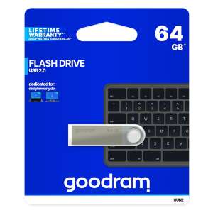 Goodram UUN2 USB 2.0 USB flash meghajtó 64 GB USB A típus Ezüst 56102576 