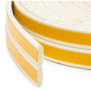 Close-up of white self-adhesive I-profile sealing tape, 9mm width, 6m length - Water, Gas & Heating Installation