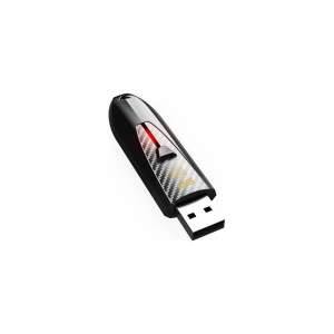 Silicon Power Blaze B25 32GB USB 3.2 Gen 1 Flash Drive, schwarz, Carbonfaser-Design, schräger Blickwinkel - Pendrive