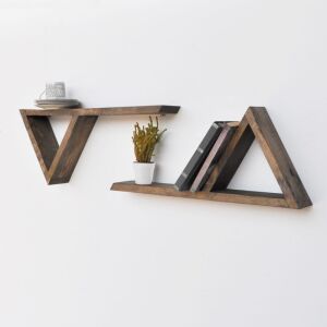 Set rafturi perete Evila Originals 792EVL1813, 40x20 cm, 2 bucati, Molid, Maro