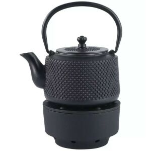 Kinghoff KH 1847 Ceainic din fontă cu suport de încălzire - Ceai & Accesoriu pentru prepararea ceaiului