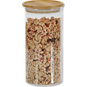 Kesper 1.2L üveg tárolóedény bambusz fedővel, granolával töltve - Kesper