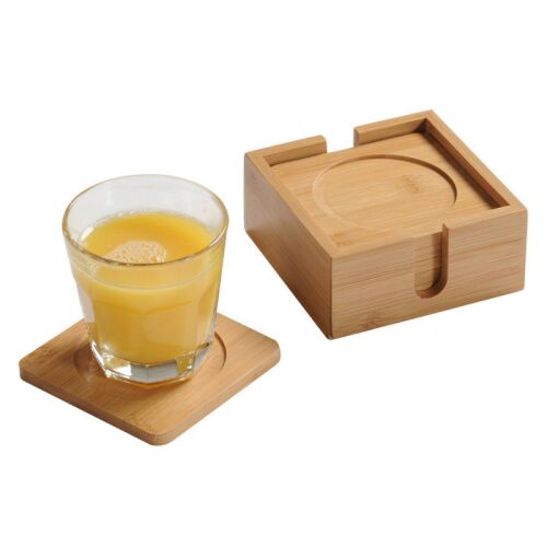 Poháralátét készlet Kesper 58746, 10x10 cm, 6 db, Bambusz, Doboz, Barna 112864615