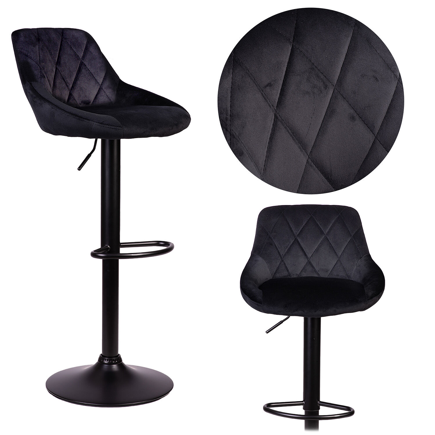 Sofotel Nerra Bárszék háttámlával - Fekete