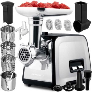 Berdsen mașină electrică de tocat carne 450/1200w - argintiu, negru 