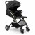 Nukido Paseo stroller, black with gold frame, compact and lightweight design