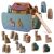 Drevená Noemova archa Nukido so zvieratami, kompletná sada