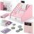 Ricokids wooden toy Cash machine with banknotes and coins - White, Pink 112866775
