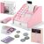 Ricokids wooden toy Cash machine with banknotes and coins - White, Pink 112866775
