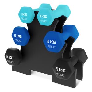 4FIZJO Cast Iron Dumbbell Set 12kg - Blue, Black