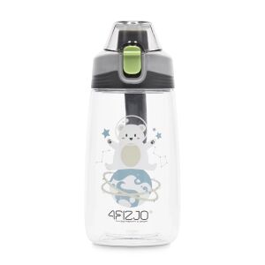 4FIZJO Детска бутилка за вода Tritan, 500ml, Сива, Дизайн на полярна мечка - Kulacs