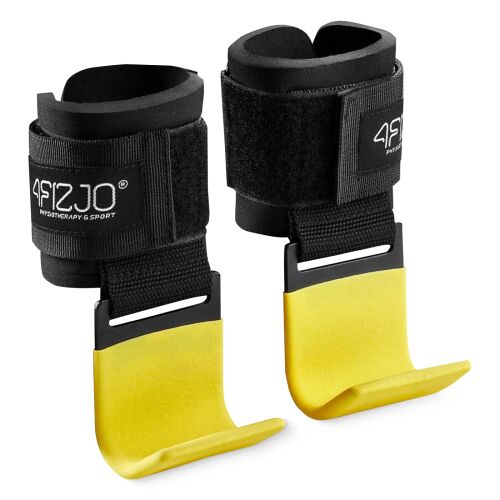 4FIZJO Edzőhorgok húzódzkodáshoz, acél, neoprén, 38,5 cm - Fekete, Sárga 131405145