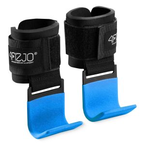 4FIZJO Edzőhorgok húzódzkodáshoz, acél, neoprén, 38,5 cm - Fekete, Kék