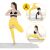 Collage of woman doing yoga poses on 4FIZJO Cream Exercise Mat