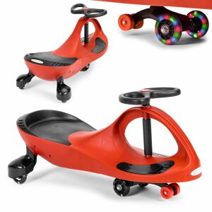 Ecotoys red wiggle car with LED wheels, kids ride-on toy - Ecotoys