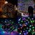 Collage of Springos Cl0545 LED Christmas lights in use and product details
