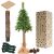 Springos CT0180 140 cm artificial Christmas tree with trunk, burlap base, pine cones, and green stand